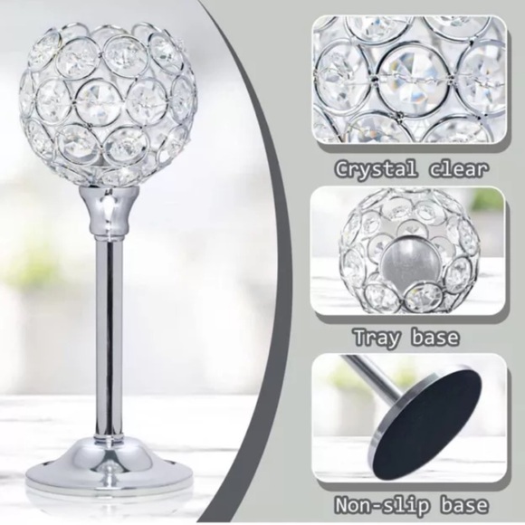 Crystal Metal tealight Bling Bowl candle holders 3 Piece - Picture 6 of 6